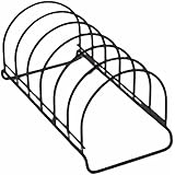 Ketsaal Stainless Steel 6 Round Dish/Plate Rack, Stand Holder for Kitchen Sink Organiser (Black)