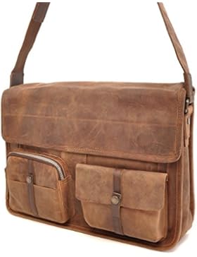 BARBAROSSA Ruvido Kuriertasche in coffee