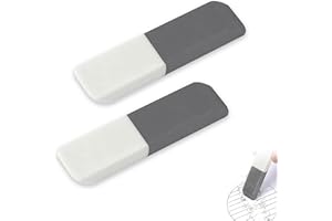 ABINCHAOBANG 2 Pcs Natural Rubber Erasers for Ink and Pencil, Double Head Erasers to Fade Mark, Pen Eraser Rubber, Sand Rubbers Eraser for Gel Pen, Ball-Point Pens School Office Daily Art Correction (Gray White)