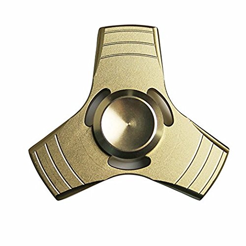 Fidget Spinner, FeBite Aluminium Tri Hand Spinner EDC Finger Toy for Stress Relief Anxiety Reducer Attention Focus Killing Time (Gold) Fidget Spinner, FeBite Aluminium Tri Hand Spinner EDC Finger Toy for Stress Relief Anxiety Reducer Attention Focus Killing Time (Gold)