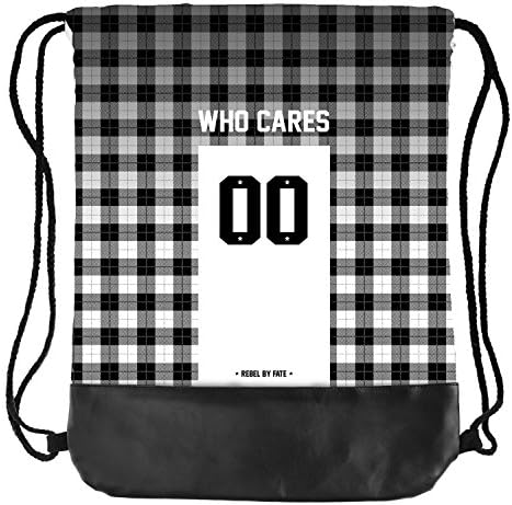 Backpack Who Cares - Funny Drawstring Backpacks Company © Printed Bags 3D Print/Motive/Design One Size Unisex Spring Summer 2017 (CHEQUERED)