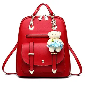 Vintage Stylish Girls School Bag College Bag Casual Backpack(A17) (RED)
