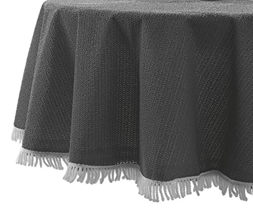 Garten Balkon Terrasse Camping Tischdecke, Rund 160 cm, GRAU, Farbe wählbar