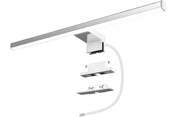 Lampe pour Miroir LED Salle de Bains Azhien 10W 820lm 230V 600mm Blanc Neutre 4000K Lampe Miroir Applique Murale Intérieure Moderne Luminaire Salle de Bain IP44 60cm
