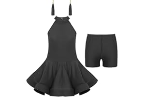 Choomomo Vestito da Danza Classica Bambina Abito da Ballo Latino Jazz Tinta Unita Vestiti da Ballerina Senza Maniche Ragazze Abiti da Balletto Ballet