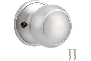 Probrico Brushed Nickel Dummy Door Knobs, Internal Door Knobs, Single Side Dummy Door Knobs(No Latch), 1 Pack