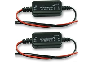 Oniissy Convertitore riduttore di tensione da 12 V a 5 V CC, alimentatore impermeabile 2 5 A, 2 regolatori DCDC impermeabili per un'alimentazione affidabile in condizioni difficili