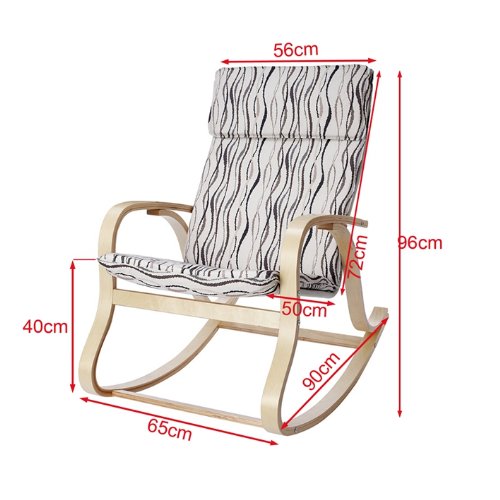 SoBuy® Silla de relada, mecedora, sillón de relada, beige, FST15-W