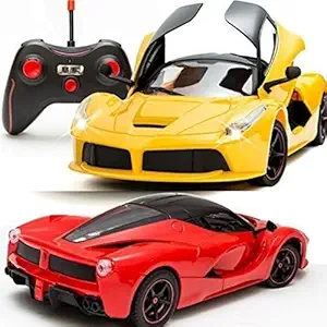 VRION Toy car Rechargeable Remote Control car Multi Color -Racing car with Lights - , Remote with LED Headlights I Pack of 1 I Multi Colour Pack -1 (Door openable car)