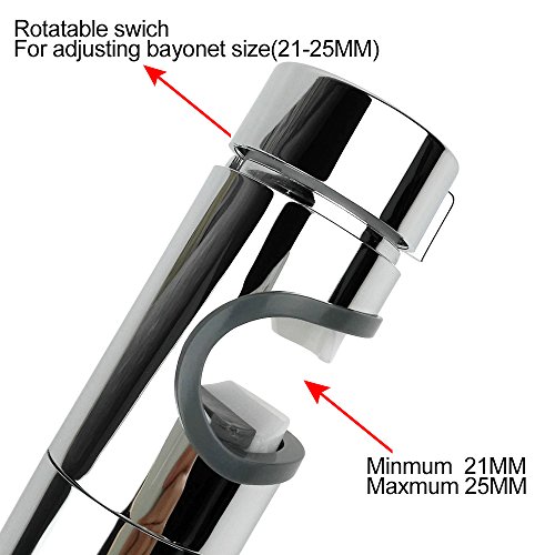 MINGOR Universal 21-25mm O.D. Verstellbare Handbrause Schienenkopf -Halterung Halter für Slide Bar Slider Clamp Badezimmer Ersatz, ABS verchromt - 3