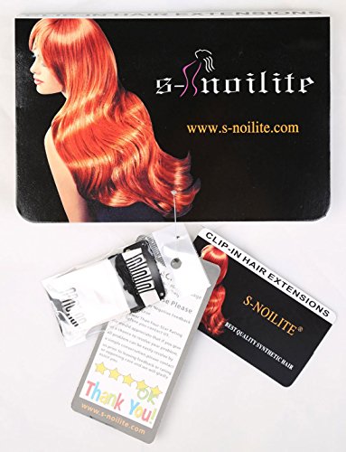 S-noilite® 66cm Glatt 8 teiliges SET Clip in Extensions Haarverlängerung Haarteile (Maroon mischen Dunkelrot) - 6