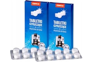 2x COFFIX Tabletki do czyszczenia ekspresu do kawy 10 szt. - Kompatybilne ze wszystkimi markami ekspresów, m.in. DeLonghi, Jura, Siemens, Krups, Melitta, Nivona, Dr. Coffee