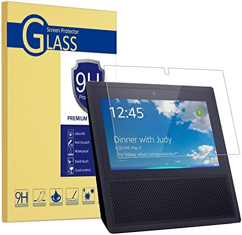 WizFun Tempered Glass Screen Protector for Echo Show 2017 Release [9H Hardness] [Premium Clarity] [Scratch-Resistant] …