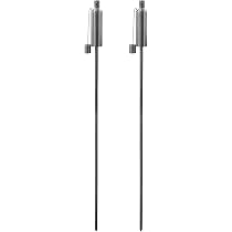 Harbour Housewares Metall-Gartenfackeln 2er Pack – 146 Cm Hoch, Schwarz, Tiki-Stil, Mit Sicherheitskappe