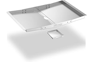BILIBOMPA Grill-Fettschale mit Abtropfpfanne für Grillabende im Freien, universell, verstellbar, Edelstahl-Grill-Ersatzteile für Dyna Glo, Nexgrill, Kenmore, Uniflame, Hinterhof und mehr (61 cm – 76.2 cm)