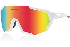 Queshark Occhiali Veloci, Occhiali Ciclismo Uomo e Donna, Leggero & Antiscivolo & TR90 Telaio & Protezione UV400, Occhiali Sportivi Uomo per Ciclismo Corsa Pesca Golf Baseball Pallavolo