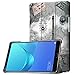 Produktbild KATUMO Hülle für Huawei Mediapad M5 8.4 - Ultra Dünn Smart Cover Leder Case Schutz Hülle Tasche + Back Case für Huawei Mediapad M5 10.0 (8,4Zoll) Schutzhülle Leder Skin - KP Retro Turm