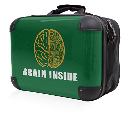 Preisvergleich Produktbild HAUPTSTADTKOFFER - STYLE Laptoptasche Businesstasche Notebooktasche, individuell gestalten, Geschenkidee, Design: Brain - Grün