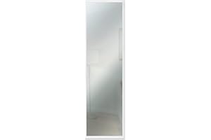 Lupia Specchio da parete moderno 34x114 cm Mirror OPTICAL Bianco, con cornice bianca sottile in legno, design lungo, specchiera per camera da letto, soggiorno, ingresso, verticale