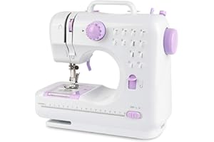 Machine à coudre portable RELOVE, automatique électrique avec pédales, Mini machine à coudre, surjeteuse électrique à deux vitesses avec accessoires automatiques, Violet, Métal