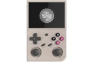 GENÉRICO G350 Consola Retro Portátil PREMIUM - Alternativa Mejorada al R36S con +4000 Juegos Clásicos (PS1, PSP, NDS, GBA, MAME y más) - 64GB, Vibracion, Pantalla IPS HD 3.5", Batería 3200mAh, Gris Retro