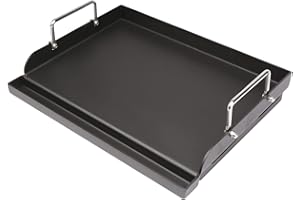 GFTIME Piastra per barbecue universale, 43 x 33 cm, Plancha per barbecue a gas e a carbone, griglia elettrica, superficie piatta, rivestimento antiaderente, grande piastra