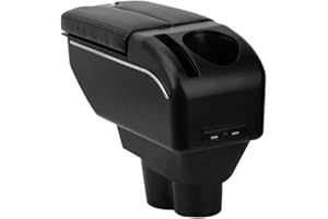 ZENVI Repose-bras Compatible with OPEL Corsa E Accoudoirs 2014-2018 Console Centrale Accoudoir Style Double Porte Etre Utilise Comme Coudiere Pour Conducteur（Style Fibre Carbone）