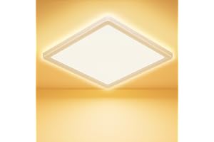 Feliigo Plafonnier LED, 18W 1600LM Carré Luminaire Plafonnier, 3000K Super Mince Lampe de Plafond, Étanche IP44 Ø22CM Lampe Plafond Moderne pour Salle de Bain, Chambre, Salon, Cuisine, Balcon