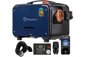Sunster Upgrade 12V 24V 8KW Diesel Air Heater with Bluetooth APP Control night heater diesel All-in-One with Remote Control &LCD Monitor for Car Trucks Boat Bus RV and Trailer campervan tent