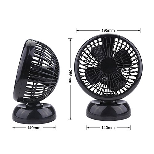 USB Ventilator Fochea Tischventilator Mini Lüfter Kraftvoller und Geraüscharmer mit Einziehbarem USB-Kabel ,Justierbarem Winkel und 2 Geschwindigkeitsstufen für Zu Hause, Büro und Schreibtisch,Schwarz - 3
