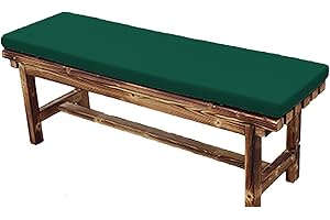 Zoomlie Bench Cushion for Outdoor Furniture Waterproof 100/110/120/140/150cm Long Chair Cushion 5cm Thick Sofa Cushion Pad for Patio Lawn Balcony (Dark green,150x45x5cm)