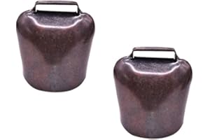 EXCEART 2 Stücke Kuhglocke Ziegenglocke Antik Metall Glockenschelle Hängende Eisen Glocke Deko Krachmacher DIY Bastel ca. 4,5 x 3,7 x 2,8 cm