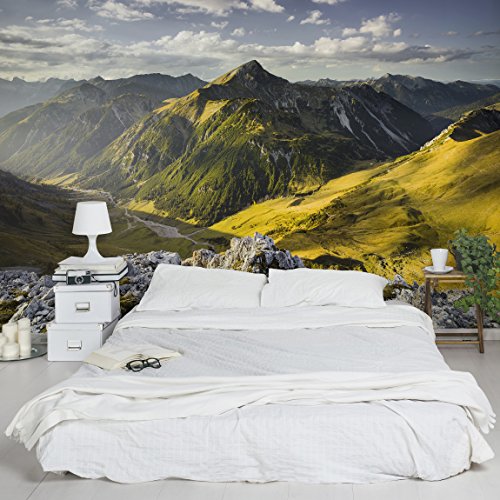 Vliestapete – Berge und Tal der Lechtaler Alpen im Tirol – Fototapete Breit Vlies Tapete Wandtapete Wandbild Foto 3D Fototapete, Größe HxB: 290cm x 432cm - 2