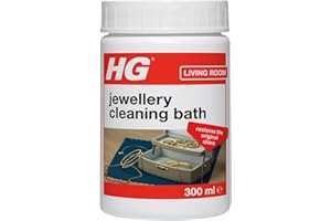 HG Jewellery Cleaning Bath, Jewellery Cleaner for Gold, Silver & Fine Jewellery, Cleaning Kit & Dip for Rings, Necklaces, Earrings & Brooches, Restores Shine & Sparkle - 300ml