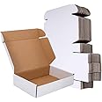 CH-BOX 50 Pack 22x15x5cm (9x6x2'') Small Corrugated Cardboard Postal Boxes White for Shipping Mailing Packaging Royal Mail Small Parcel