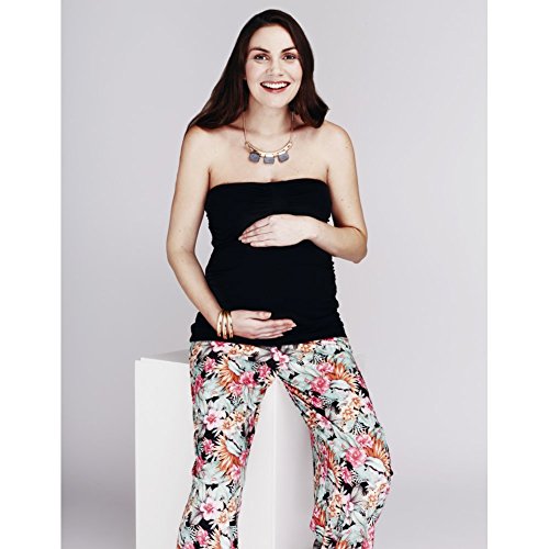 Women's Maternity Tropical Print Palazzo Trouser - Black Pattern 18