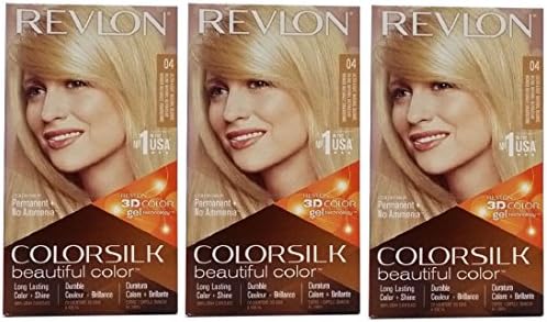 Revlon ColorSilk Beautiful Color, Ultra Light Natural Blonde 04 - Pack of 3