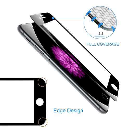 iPhone 7 Screen Protectorï¼Œ KOCI 3D Curved Full CoverageÂ Tempered Glass Protective Film for iPhone 7 Apple [Soft Edge Hybrid] Perfect Fit Cover 4.7