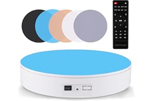 BAOSHISHAN Rotating Display Stand Electric Rotating Turntable Remote Control Photography Turntable 35CM 60KG Load Motorized Turntable 360º Rotating for Product Display 220V White