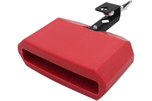 SEAFRONT Cencerro para Juego de Tambor Soporte de Montaje Ajustable Bloque de Percusión Musical de Plástico Instrumento de Tambor Latino (Rojo)