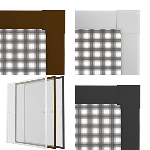 proheim Insektenschutz-Fenster Comfort Fliegengitter mit Alu-Rahmen sind kürzbar Fliegenschutz Spannrahmen ohne Bohren & Schrauben mit Dichtungsbürste, Farbe:Weiß, Größe:100 x 120 cm - 9