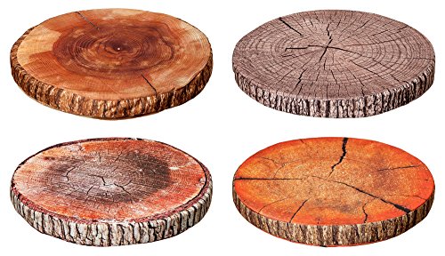 Sitzkissen Stuhlkissen Kissen in Baumstamm Holz Optik Ø ca. 40 cm in 4 Motiven (Motiv: 2) - 2