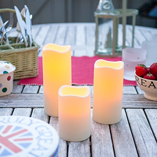 LED Kerze für Außen mit Zeitschaltuhr 18cm Lights4fun - 2