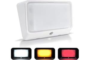 acegoo Luz de Porche Exterior para Autocaravana, 3 Modos de iluminación (1800K, 6500K, Rojo), Interruptor ON/OFF IP65 Nano Impermeable para Caravana Barco Furgoneta (1 Paquete)