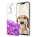 Produktbild OKZone Huawei Mate 20 Lite Hülle Glitzer [mit HD-Schutzfolie], Fließen Glitzer TPU Kreativ Shiny Glanz Glitter Sparkle Schutzülle Etui für Huawei Mate 20 Lite (Lila Herz)