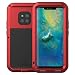 Produktbild LOVE MEI Huawei Mate 20 Pro (6,39 Zoll) Hülle, Outdoor Sports Heavy Duty Rüstung Tank Stoßfest Staubdicht Case Hybride Aluminium Metall Stoßfest Cover Fall für Huawei Mate 20 Pro (Rot)