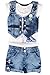 Arshia Fashions girls partywear top shorts with Jacket set Demin RS.999.00