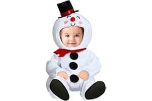 GUIRMA | Disfraz Mr. Snow Bebé - Capucha y Mono - Disfraces de Muñeco de Nieve para Navidad, Año Nuevo y Fiestas de Invierno - Ideal para Bebés Unisex