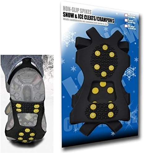 NorbertBerkeley Extra Large - Ice Traction Universal Slip-on Stretch fit Snow and Ice Spikes (Grips, Crampons, Cleats) - 10 studs