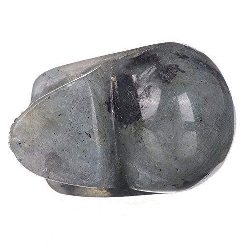 Mineralbiz 1.3 „-1.5“ Natürliche Labradorit Hand geschnitzte Kristallschädel-Edelstein Menschliche Schädel-Kopf-Skulptur Healing Reiki - 4